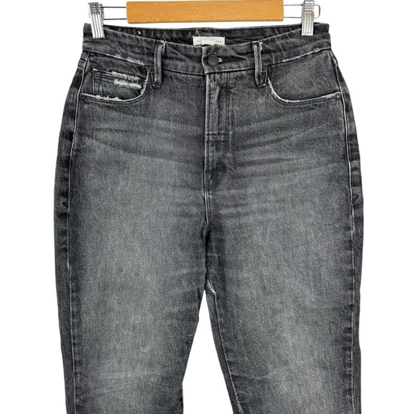 Good American Good Mom Jeans High Waist in Black226 Size 2/26 Distressed - Picture 3 of 16